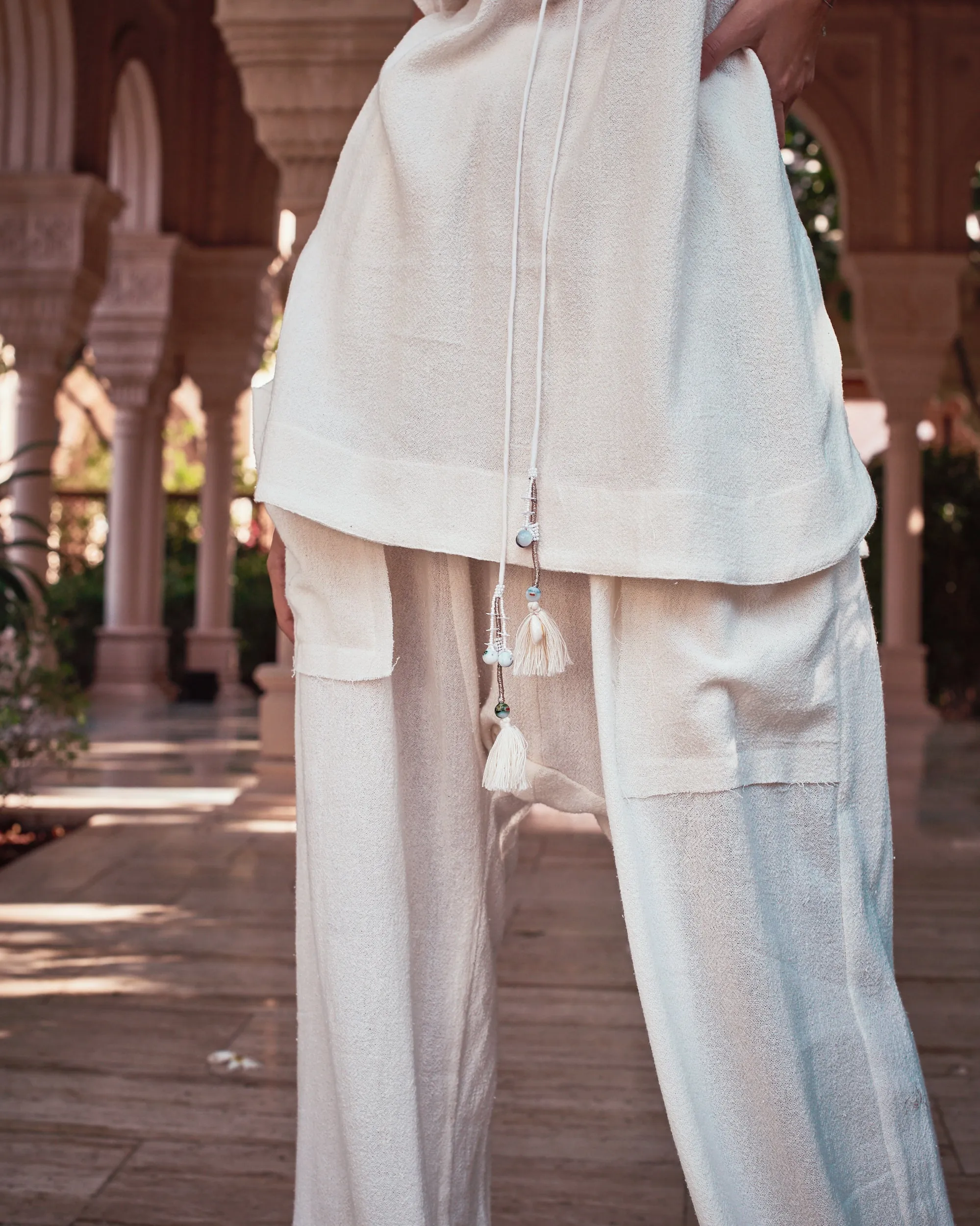  Ivory Cotton Gauze Trouser